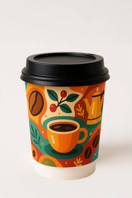 14 oz Baskılı DW Karton Bardak - 